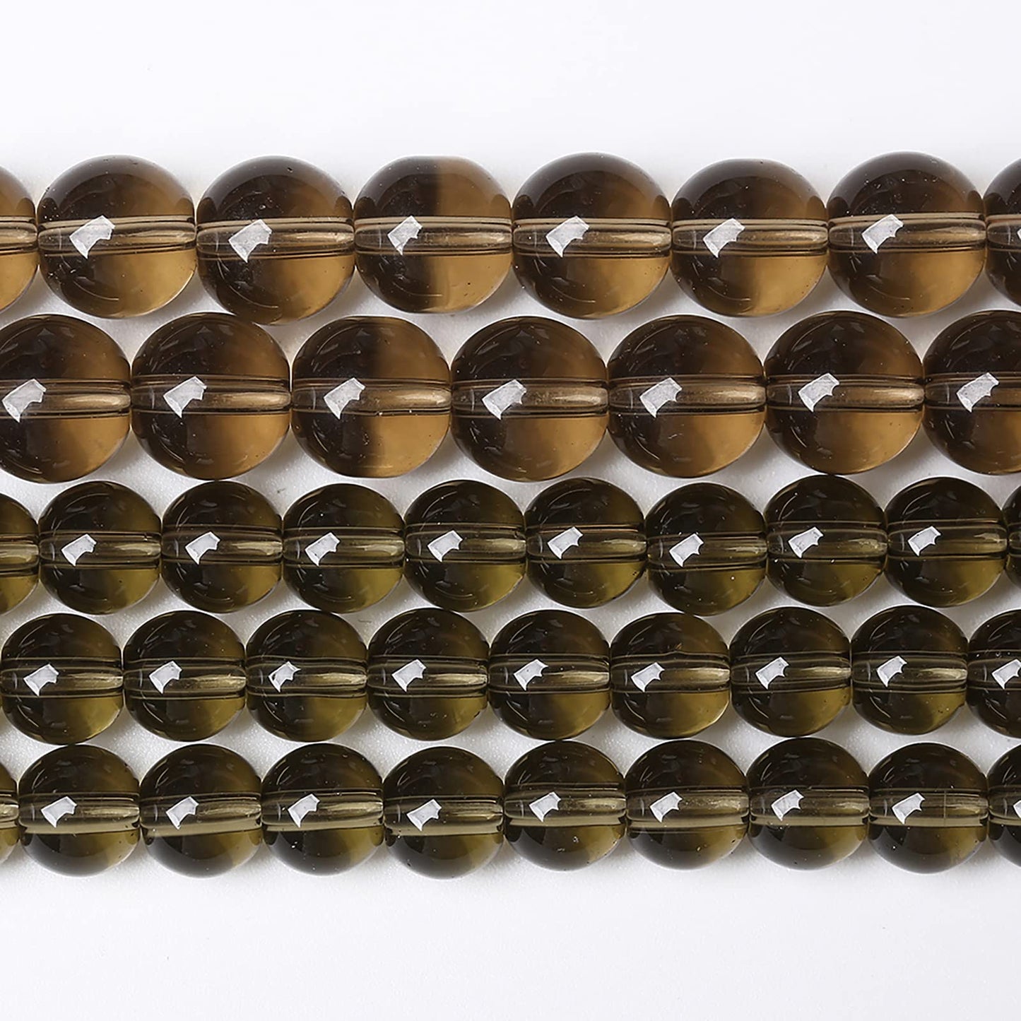 8MM 46PCS Smoky Quartz Glass Crystal Beads for Jewelry Making DIY Bracelet