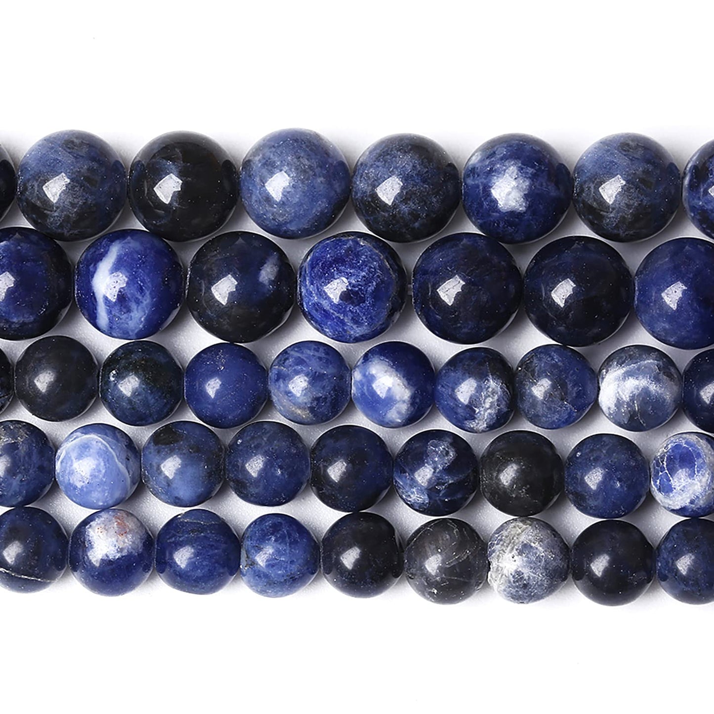 12MM 30PCS Natural Stone Deep Blue Sodalite Loose Beads for Jewelry Making DIY Bracelet Necklace