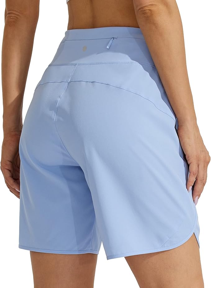 Willit Women's 7" Athletic Running Shorts Long Workout Hiking Shorts Quick Dry High Waisted Active Zipper Pocket(XX-Large)