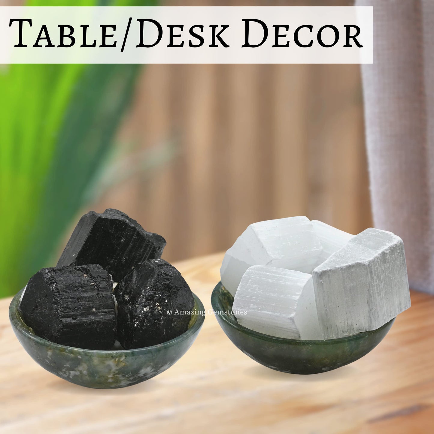 Amazing Gemstone Black Tourmaline Selenite Crystal - 1lb Bulk Raw Black Tourmaline Crystals and Selenite Healing Crystals for Protection, Crystal Grid, Energy Piedra Selenita Original