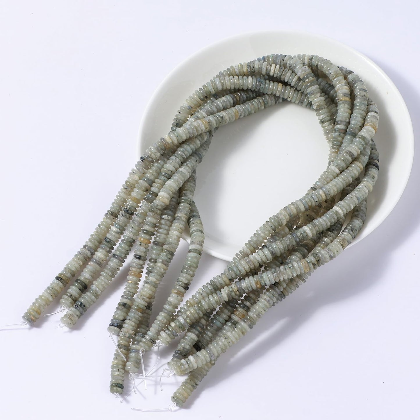 Natural Spectrolite Disk Stone Spacer Beads 6x2mm 38cm/str Flat Rondelle Loose Semi Gemstone Caps for Making Bracelets Necklace