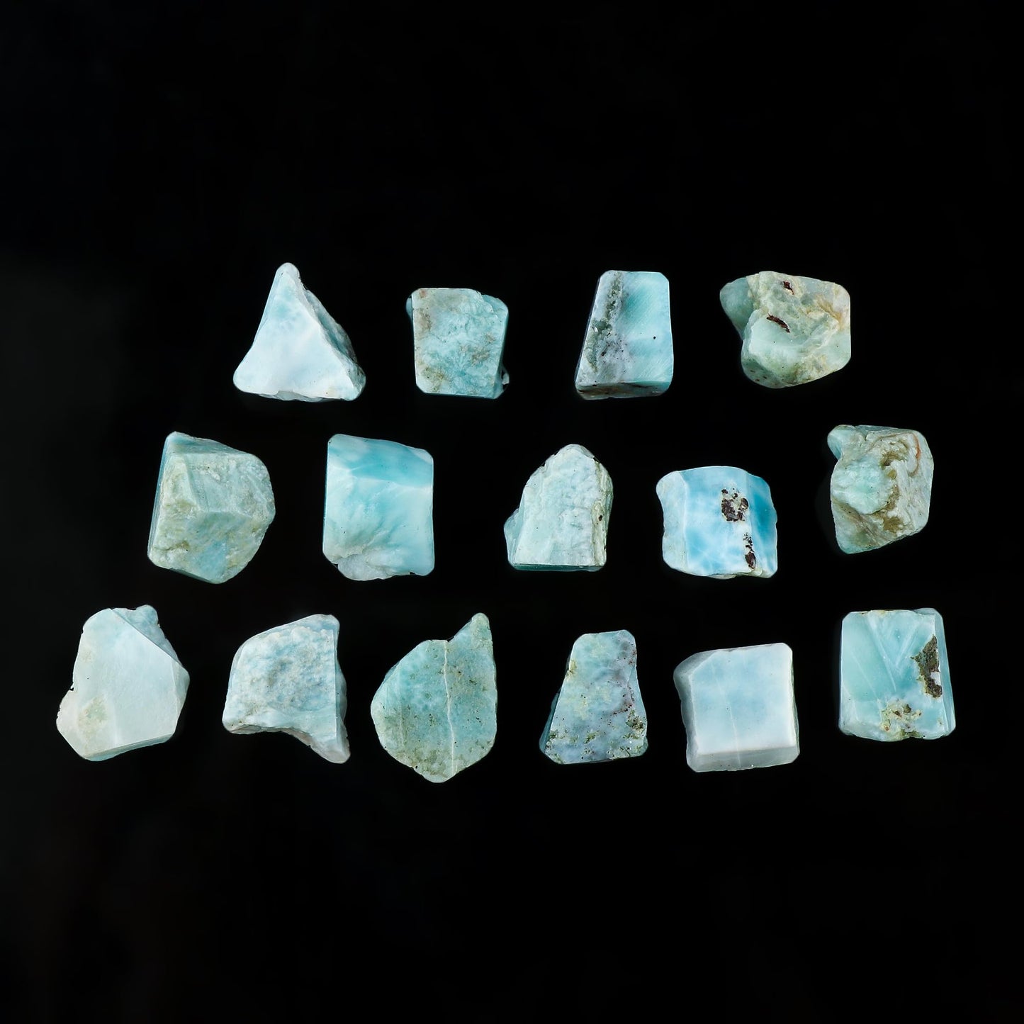CRYSTALINES 100cts, Wholesale Natural Raw Sky Blue Larimar Gemstone, Pectolite Rough Stone, Bulk Loose Supplies-Jewelry Making, DIY Crafts, Healing Crystals, Birthstone, Gem Collection, 14-16pcs