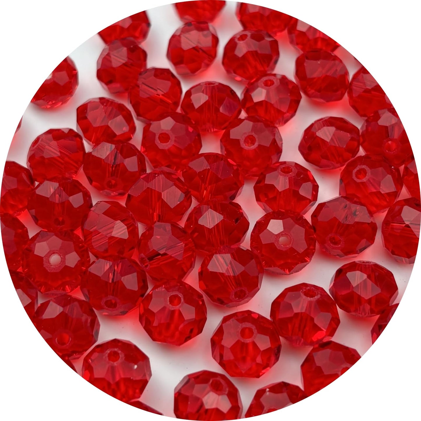 YUEXIGO 250pcs 6mm Crystal Glass Beads for Jewelry Making, Faceted Rondelle Glass Spacer Beads for Wind Chimes Bracelet Earring Necklace DIY Craft(Red)