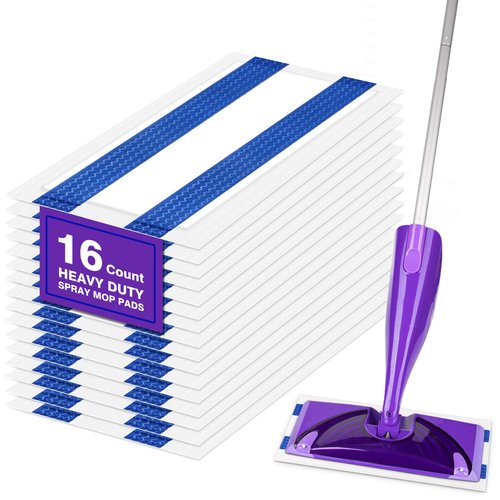 HOMEXCEL Multi-Layer Dry Floor Mop Pads Refills Compatible with Swiffer Wet Jet-All Purpose Multi Surface Floor Cleaner Spray Mop Pads Replacement for Hardwood Floor,16 Count