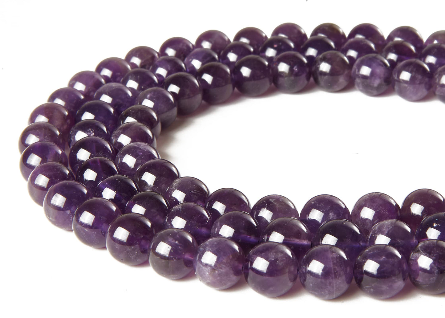 100pcs 10mm Amethyst Beads Natural Gemstone Beads Round Loose Beads for Jewelry Making