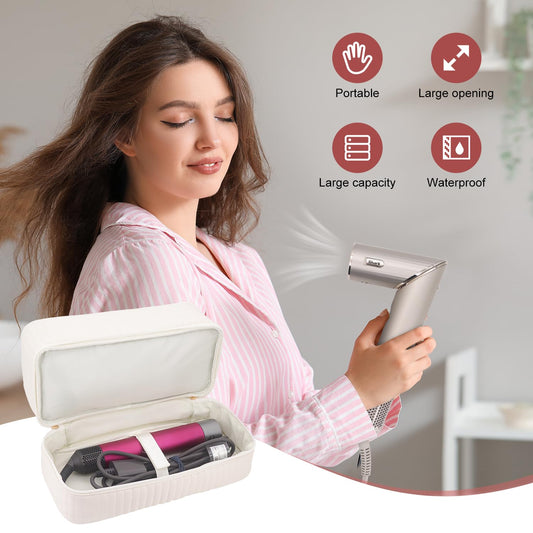 Boweike Travel Case Compatible with Dyson Airwrap id, Double-Layer Carrying Case Compatible with Dyson Airwrap Styler and Attachments, Portable Storage Bag for Shark Flexstyle/Flexfusion