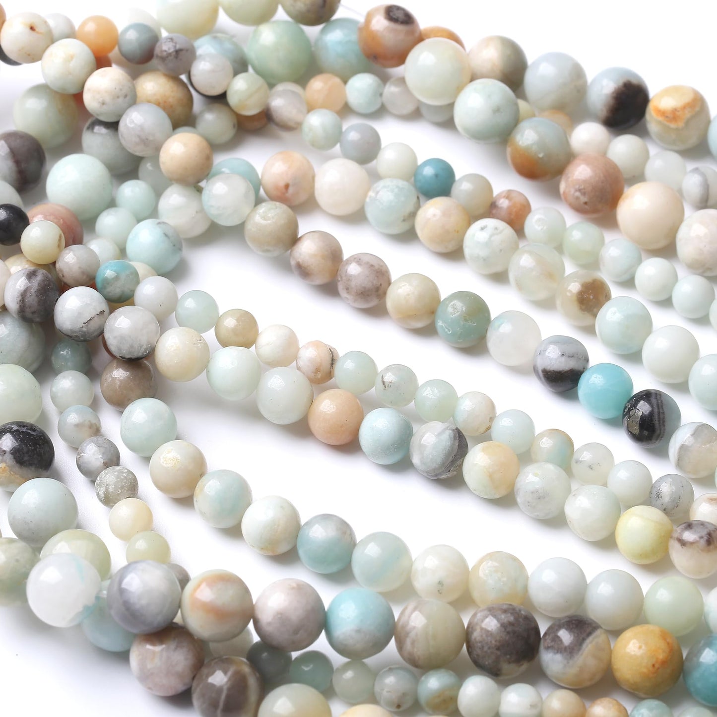 8MM Amazonite Beads Round Loose Beads Natural Gem Beads Crystal Energy Stone Beads for Jewelry Making DIY Bracelet Necklace
