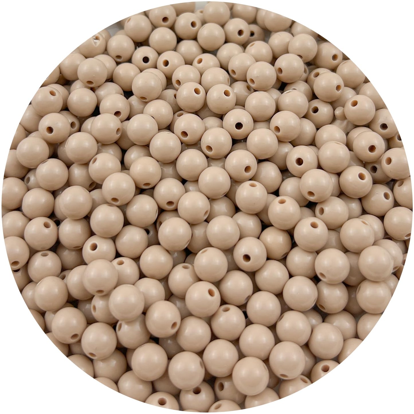 Mulutoo 1000 Pieces 6MM Acrylic Round Beads - Light Brown