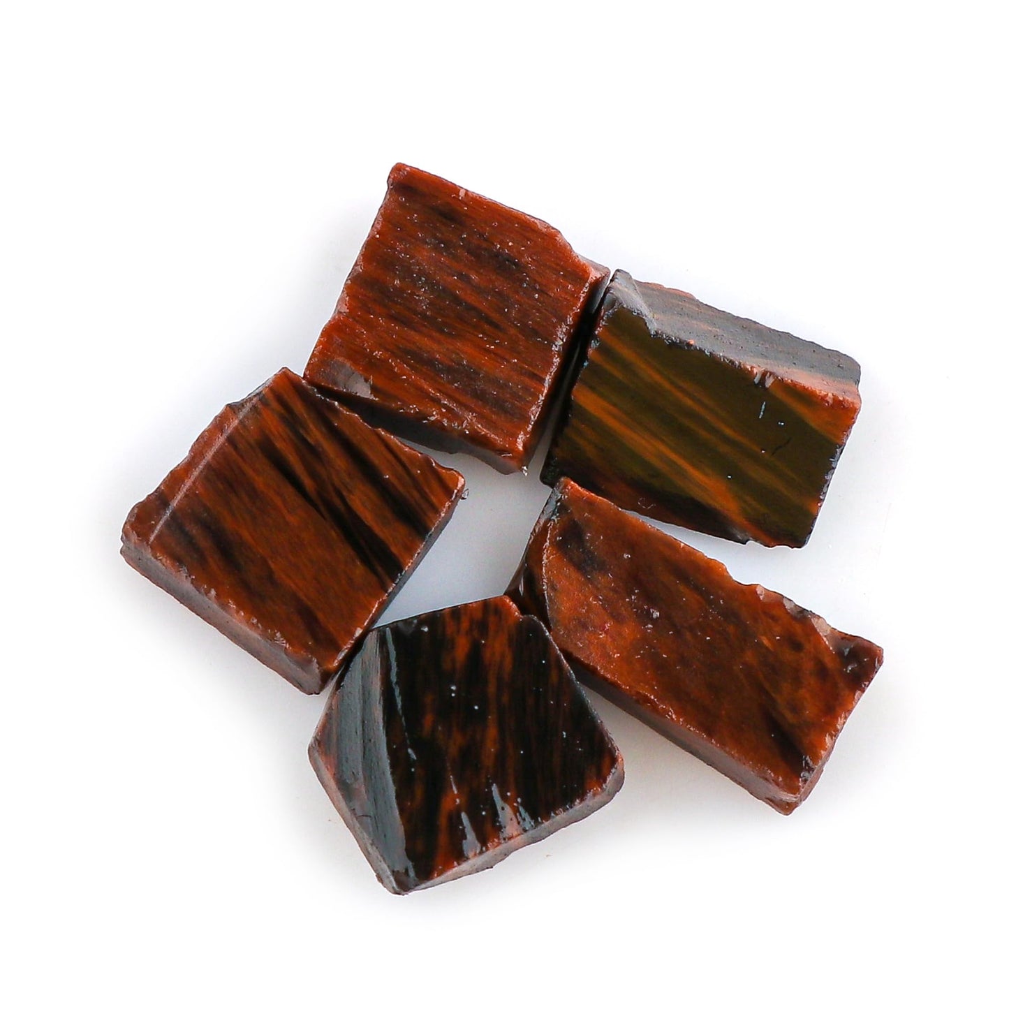 CRYSTALINES 5pcs Natural Raw Mahogany Obsidian Gemstone, Wholesale Rough Crystals, DIY-Jewelry Making, Bulk Loose Stones Supplies, Wire Wrapping, Birthstone, Gem Collection