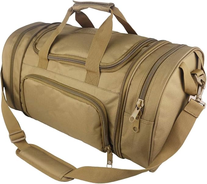 Tactical Travel Duffle Bag with Shoes Compartment Weekender Bags Carry On Overnight Bag For Men and Women Gym Sports Tote Pocket