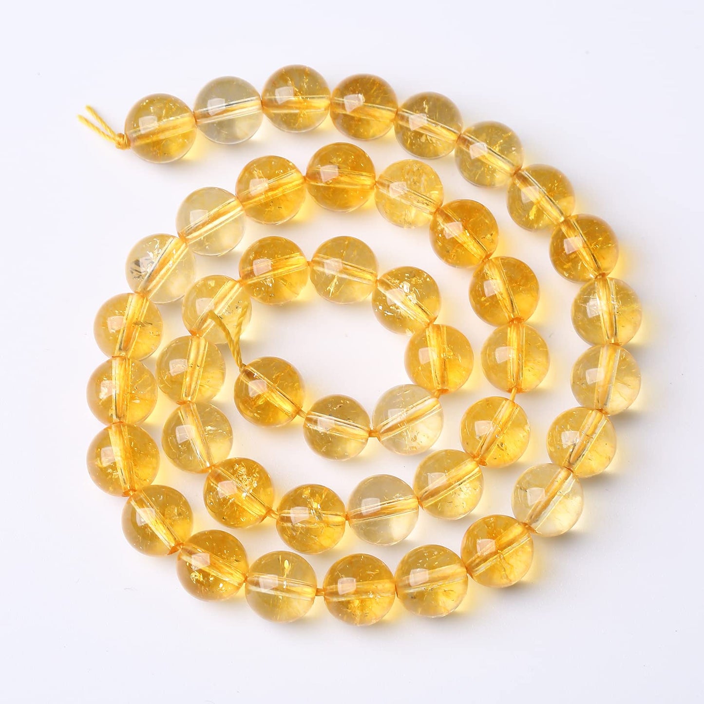 60PCS 6MM Beads Natural Citrine Stone Round Loose Beads Gemstones for Jewelry Making DIY 15Inches Gemstones for Jewelry Making DIY 15Inches