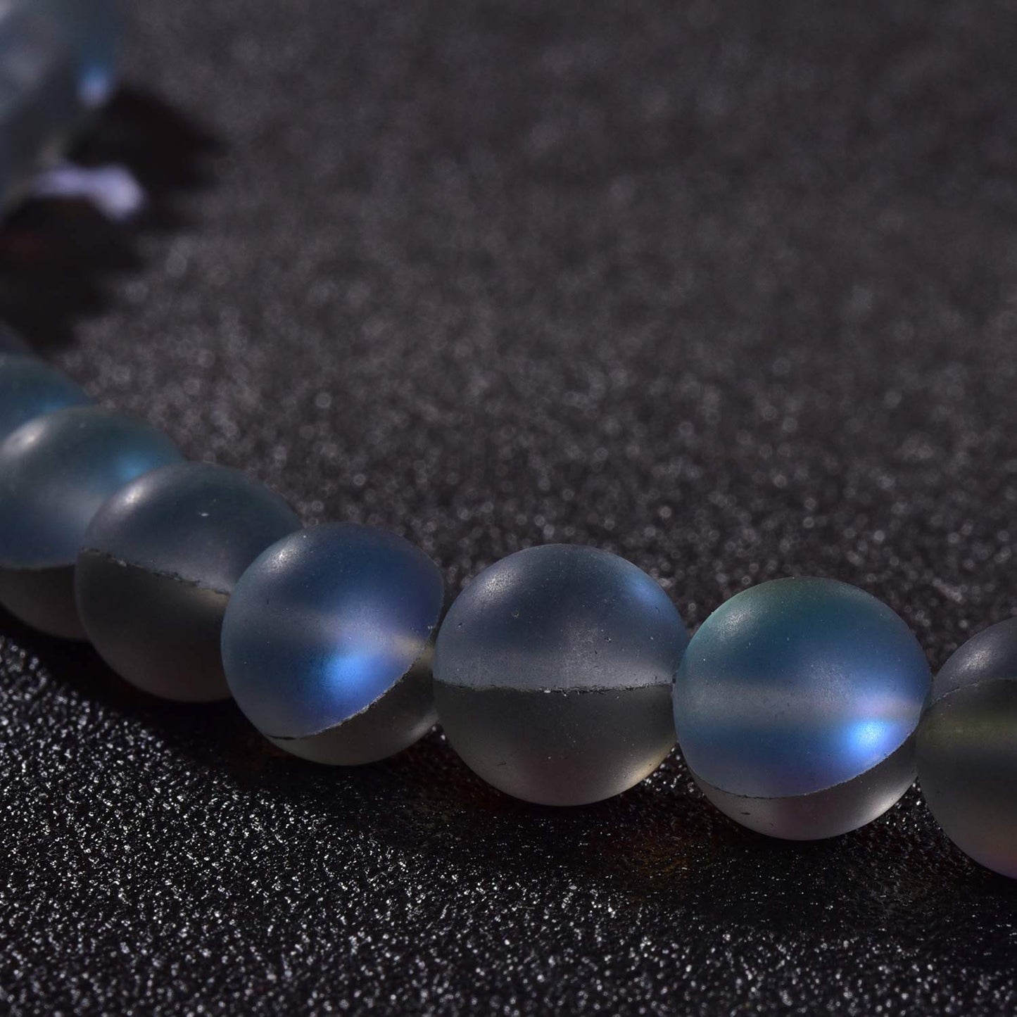 Asingeloo 60PCS 6mm Natural Gray Mystic Aura Quartz Gemstone Frosted Matte Titanium Round Loose Spacer Beads 15 inch Full Strand Crystal Healing Power Quartz