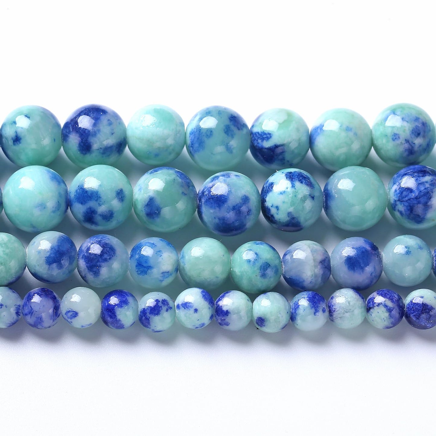 10MM 38PCS Peacock Blue Persian Jade Spacer Loose Beads for Jewelry Making DIY Bracelet Necklace