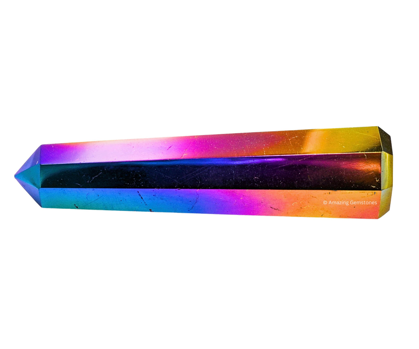 Amazing Gemstone Titanium Aura Quartz Crystal Towers - Natural Healing Crystal Point Obelisk for Reiki Healing and Crystal Grid (3" to 4" INCH)