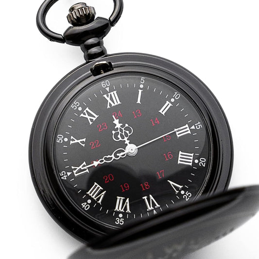 Red Dot Laser Engraving Anniversary Pocket Watch for Husband - Engraved Silver Stainless Steel - Meaningful Keepsake - Boxed and Ready to Give