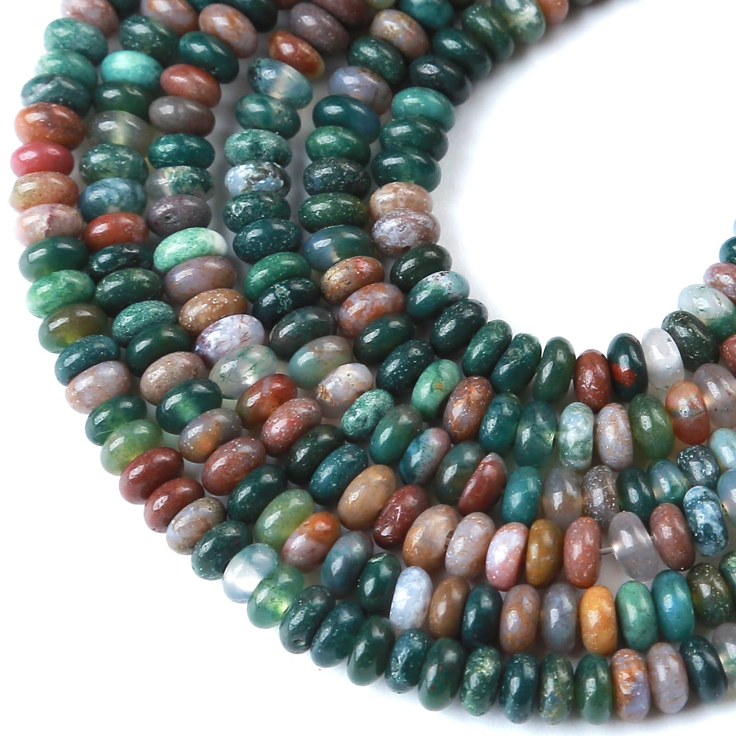 2x4MM 150PCS Indian Agate Tube Rondelle Abacus Disk Spacer Loose Beads for Jewelry Making