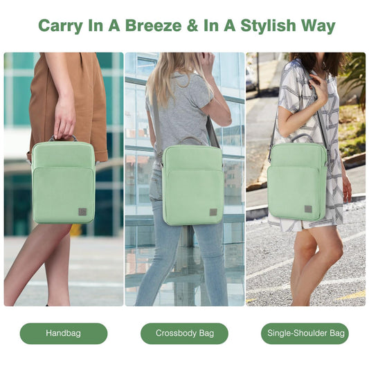 Dadanism 9-11 Inch Tablet Sleeve Bag Carrying Case with Shoulder Strap for iPad (A16) 11", iPad 10th Gen 10.9", iPad Air M4/Pro M5 11", iPad 9/8/7th 10.2", Galaxy Tab A11+ Plus 11", Dark Green