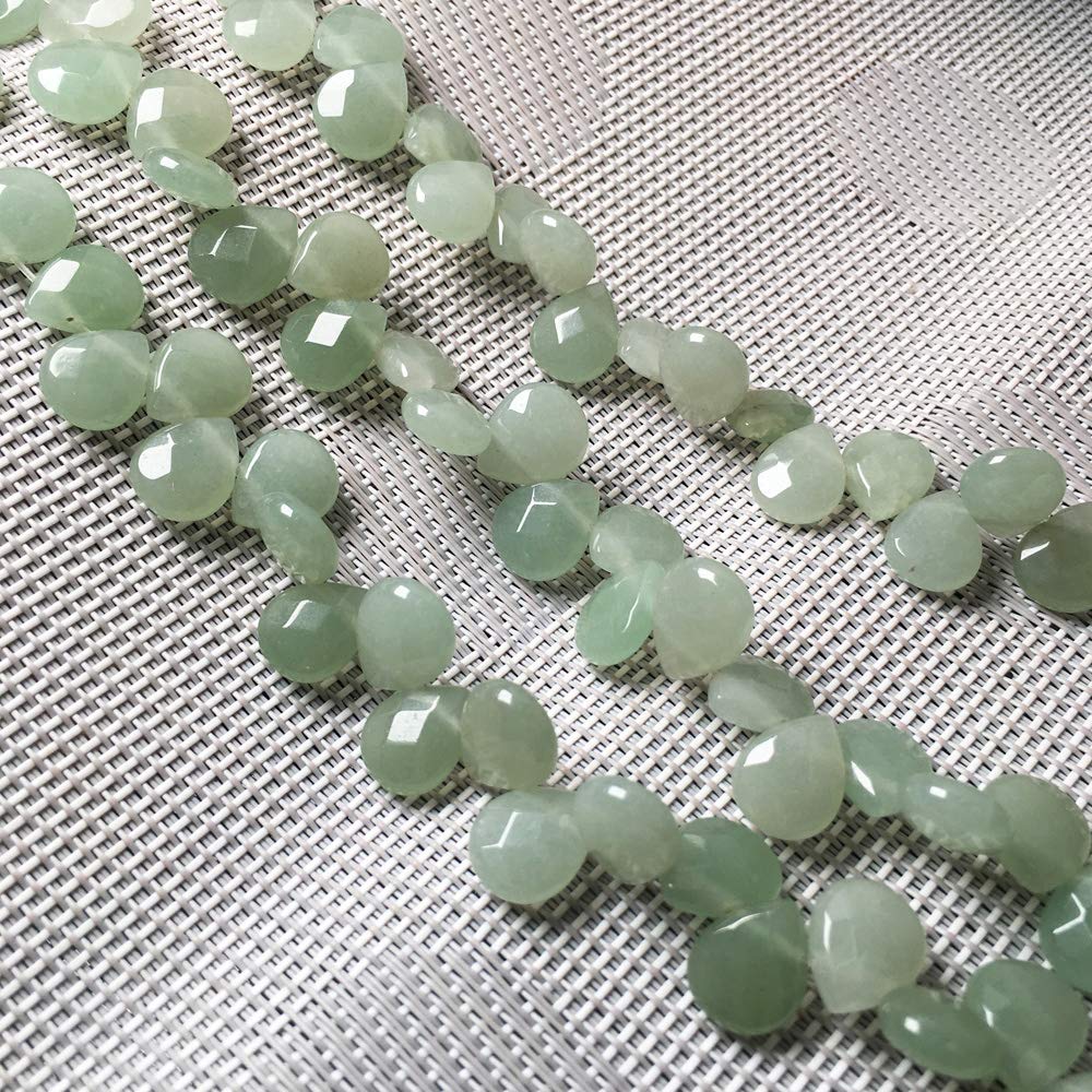 Natural Stone Beads Water Drop Shape Faceted Green Aventurine Loose Beads for Jewelry Making