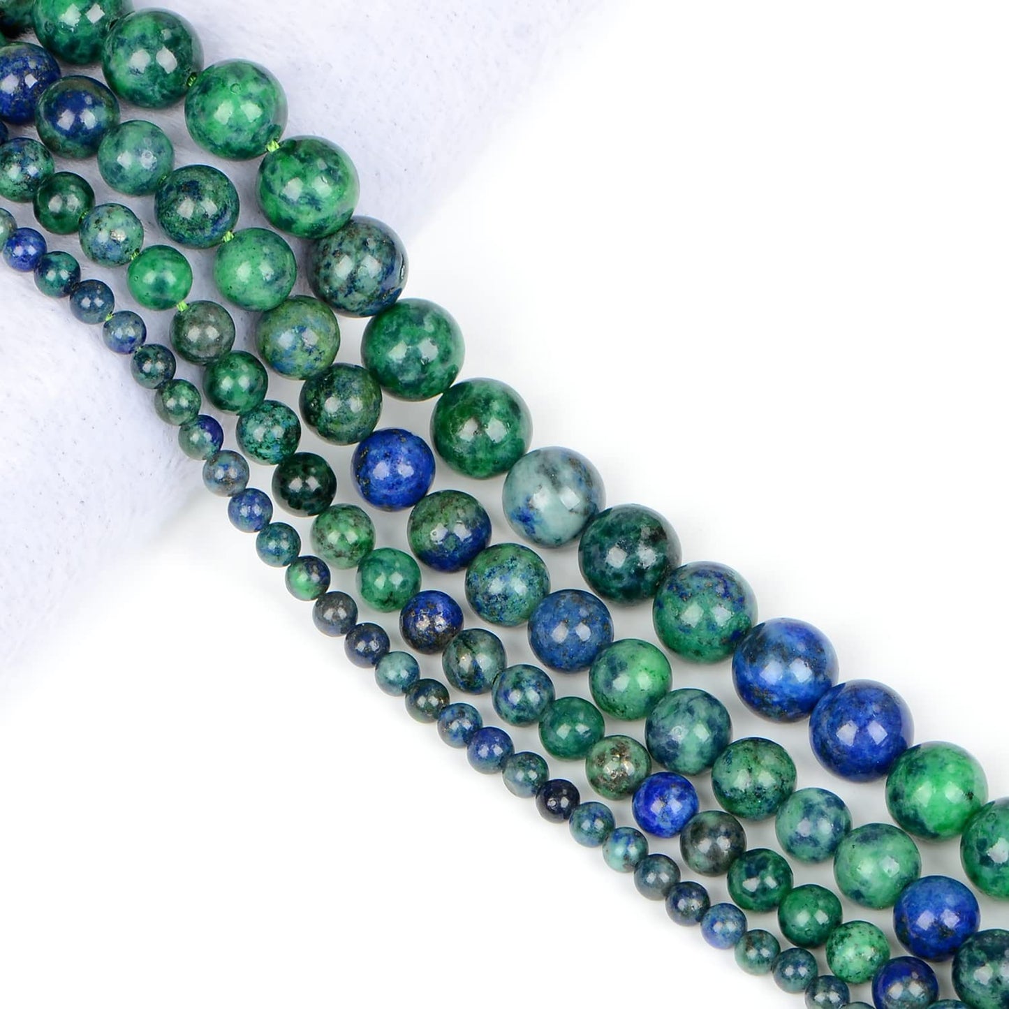 AD Beads Natural Gemstone Round Loose Beads 15" for Bracelet Necklace Earrings Jwelery Making Crafts DIY (4mm, Lapis Lazuli Chrysocolla)