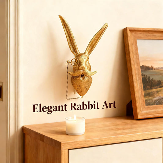 Easter Bunny Rabbit Head Wall Decor - Handmade Resin Animal Sculpture vintage wall decor for Modern Farmhouse, Nursery, Living Room，Lightweight Easy to Install | Waterproof Indoor/Outdoor Art, Pet-Safe Home Decor, Unique Gift for Animal Lovers