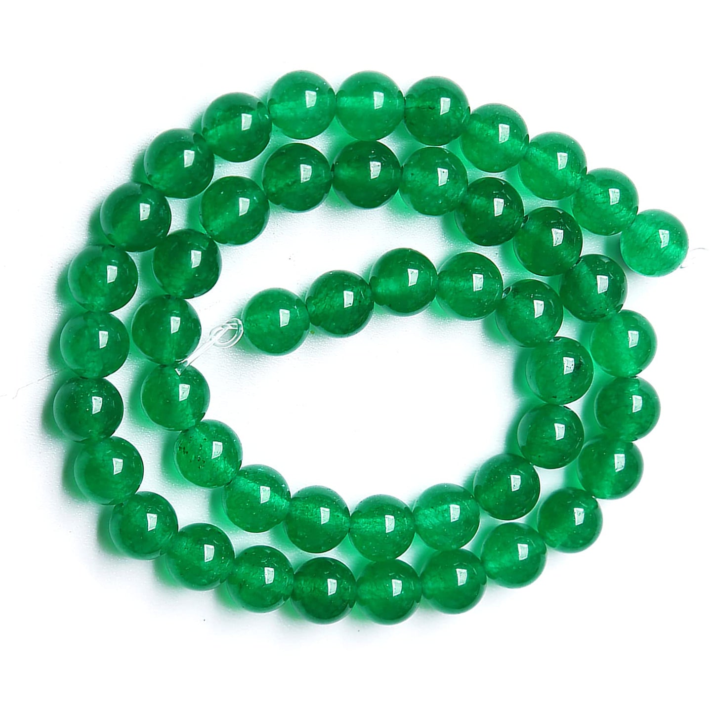 10MM 36PCS Natural Green Jade Stone Chalcedony Beads for Jewelry Making DIY Bracelet Crystal 1 Strand