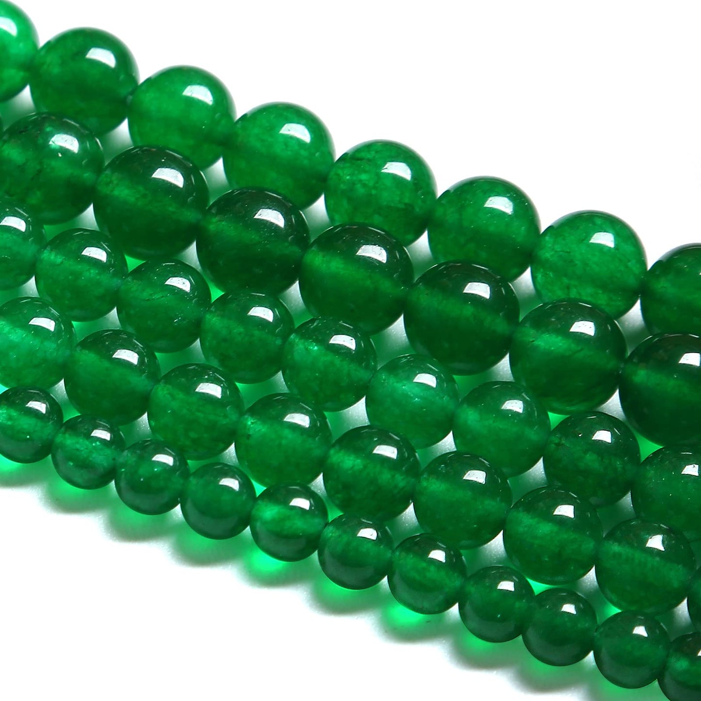8MM 45PCS Natural Green Jade Stone Chalcedony Beads for Jewelry Making DIY Bracelet Crystal 1 Strand