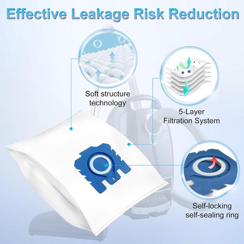 Miele 16-Pack 3D Airclean Dust Bags - Replacement for Classic C1, Complete C1 C2 C3, S2, S5, S8 Series