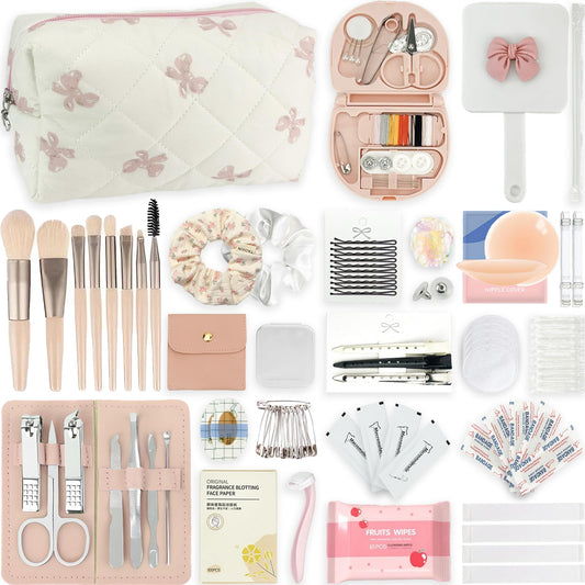 Bridal Emergency Kit for Wedding - 253+ Piece Wedding Essentials Survival Set for Team Bride, 26 Tool Types Must Haves & Portable Travel Kit with Makeup Bag for Wedding Day