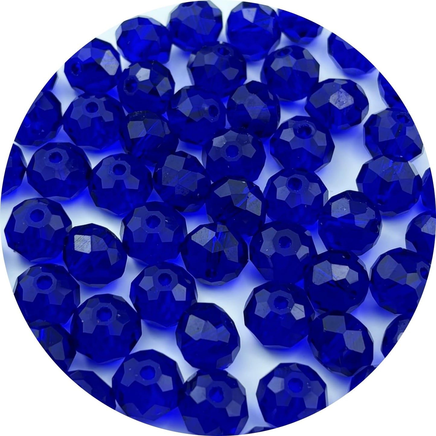 YUEXIGO 600pcs 3mm Crystal Glass Beads for Jewelry Making, Faceted Rondelle Glass Spacer Beads for Wind Chimes Bracelet Earring Necklace DIY Craft(Dark Blue)