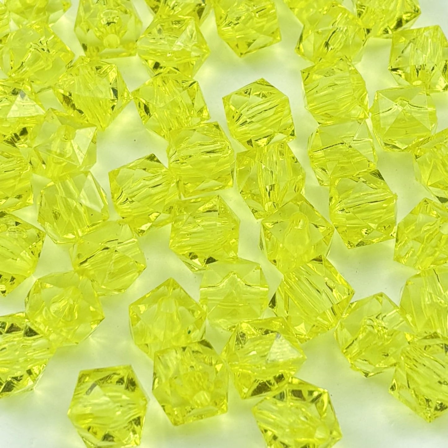 300pcs 8mm Acrylic Cube Beads Square Faceted Acrylic Beads with Hole Plastic Spacer Beads for Bracelets Necklace Earring Making Supplies(Lemon Yellow)