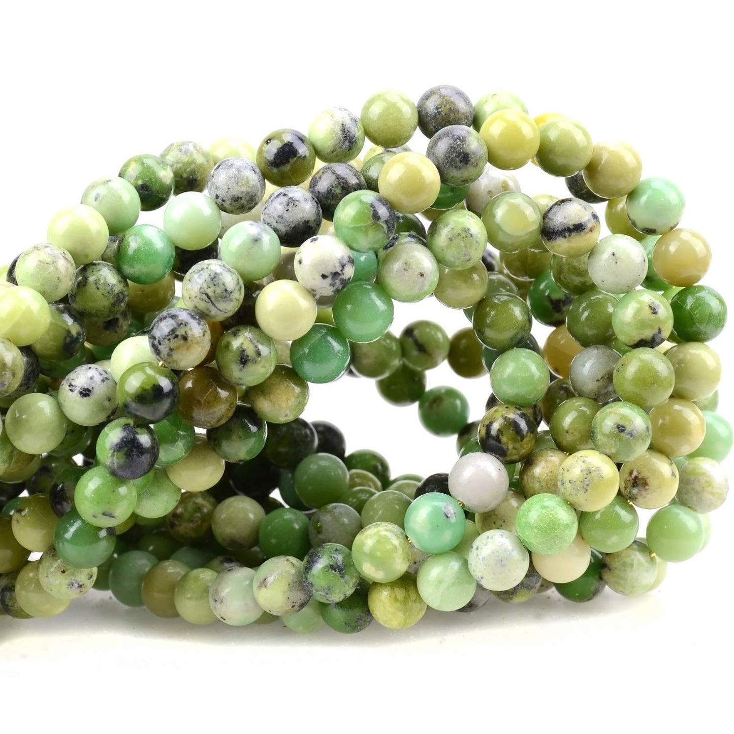80Pcs Natural Crystal Beads Stone Gemstone Round Loose Energy Healing Beads with Free Crystal Stretch Cord for Jewelry Making (Australian Chrysoprase, 10mm)