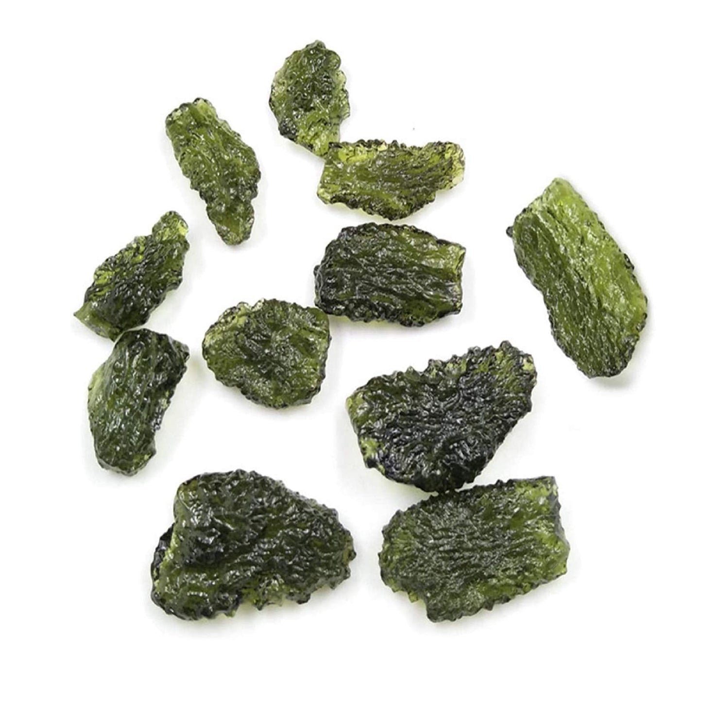 Green Irregular Shape Moldavite Czech Meteorite Multifunctional Artificial Raw Rough Crystal Energy Stone for Art Jewelry Making