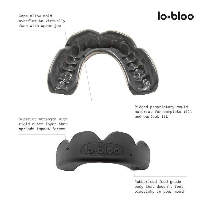 lobloo® PRO-FIT Sports Mouthguard ??Ultra Slim 1mm | Dentist-Level Protection | Precision Vacuum-Fit | Oxygen Performance | MMA, Boxing, Football, Basketball. (Large +14yrs, Red)