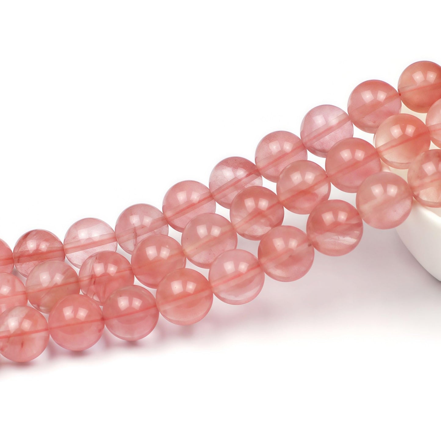 MJDCB Stone Beads Pink Crystal Round Loose Beads for Jewelry Making DIY Bracelet Necklace (4mm)