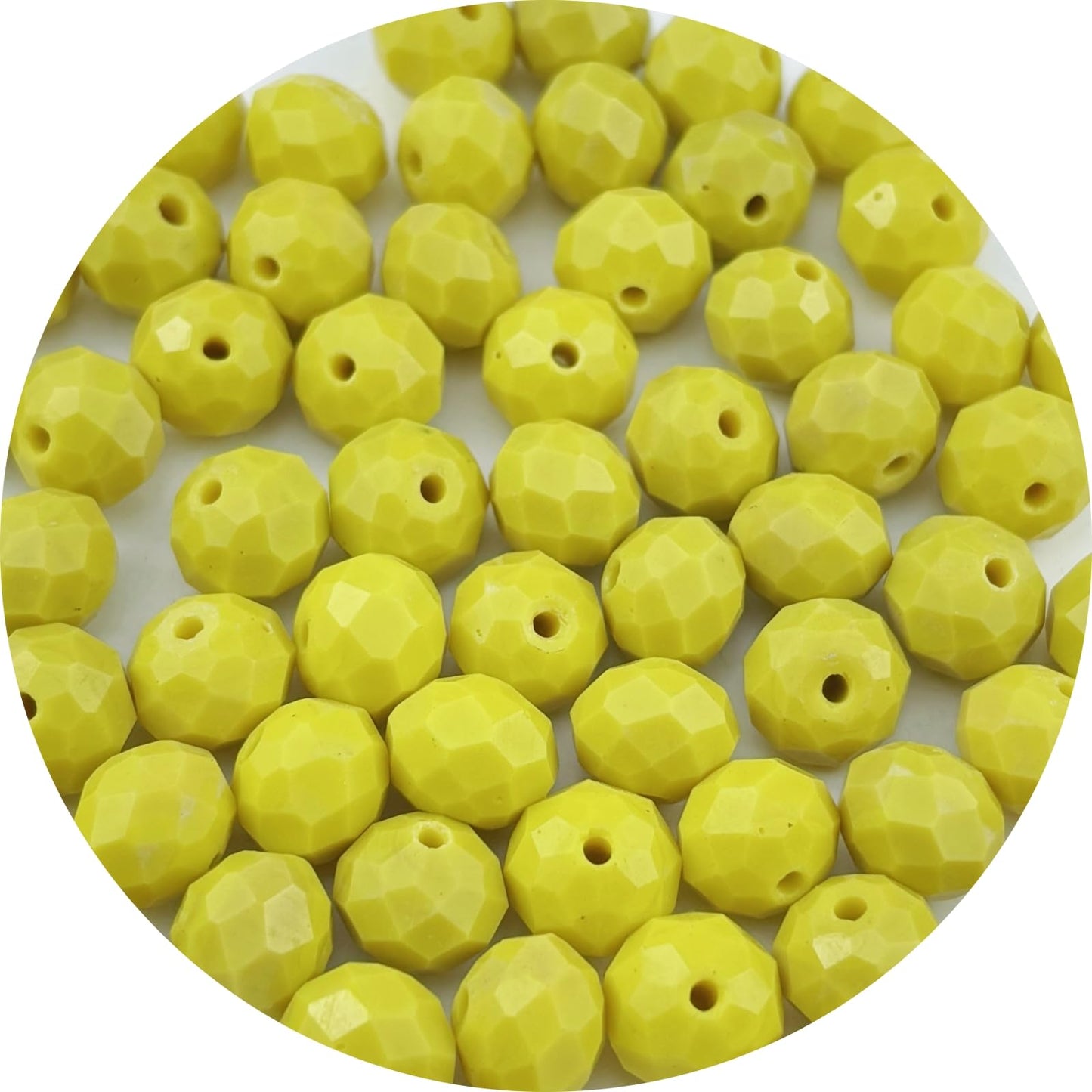 Pinhoollgo 60pcs 10mm Crystal Glass Beads Faceted Rondelle Glass Spacer Beads for Bracelets Necklace Pendants Earrings Key Chains Jewelry Making(Lemon Yellow Porcelain)