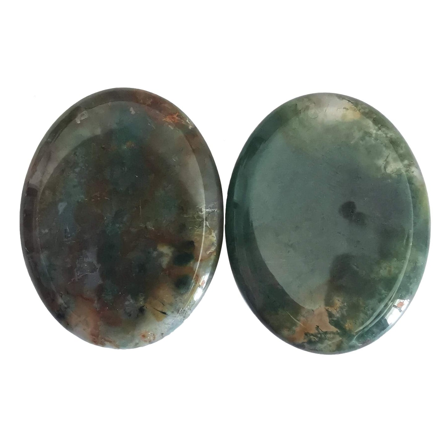 Loveliome Indian Agate Thumb Worry Stone, Stress Relax Healing Reiki Crystal Pocket Palm Stones,Pack of 2