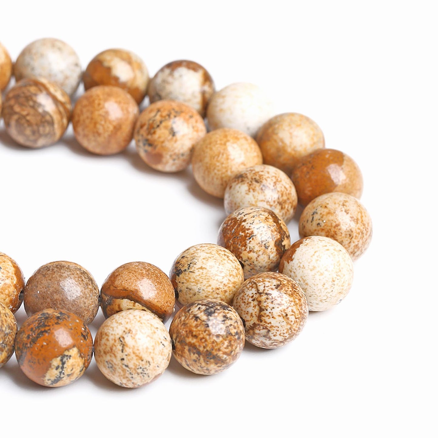 6MM 60PCS Natural Stone Picture Jasper Loose Beads for Jewelry Making DIY Bracelet