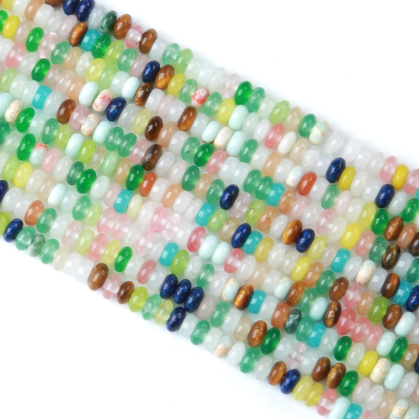 2x4MM 150PCS Colorful Quartz Stone Tube Rondelle Abacus Disk Spacer Loose Beads for Jewelry Making