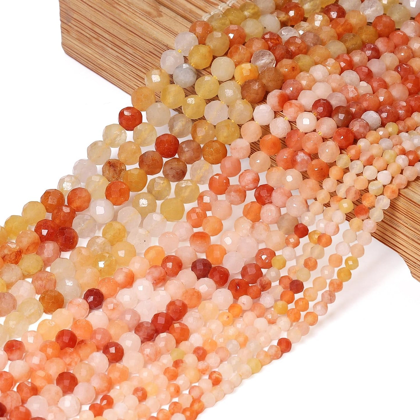 Song Xi 90pcs 4mm Natural Red Aventurine Gemstone Beads Faceted Round Loose Stone Beads for Jewelry Making (1 Strand)