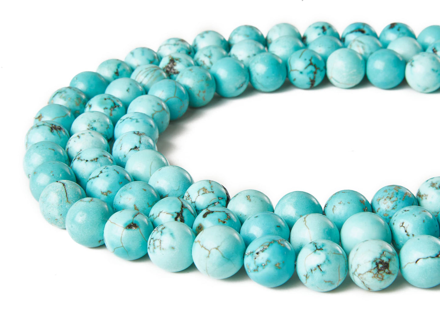 100pcs 10mm Turquoise Beads Natural Gemstone Beads Round Loose Beads for Jewelry Making