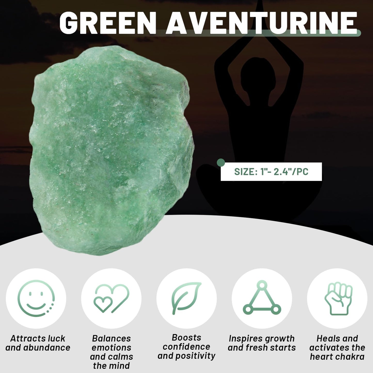 1.1lb Bulk Raw Green Aventurine Rough Crystal-Natural Green Aventurine Raw Stones Crystal for Tumbling, Cabbing, Fountain Rocks, Decoration,Polishing, Wire Wrapping, Wicca & Reiki Crystal Healing