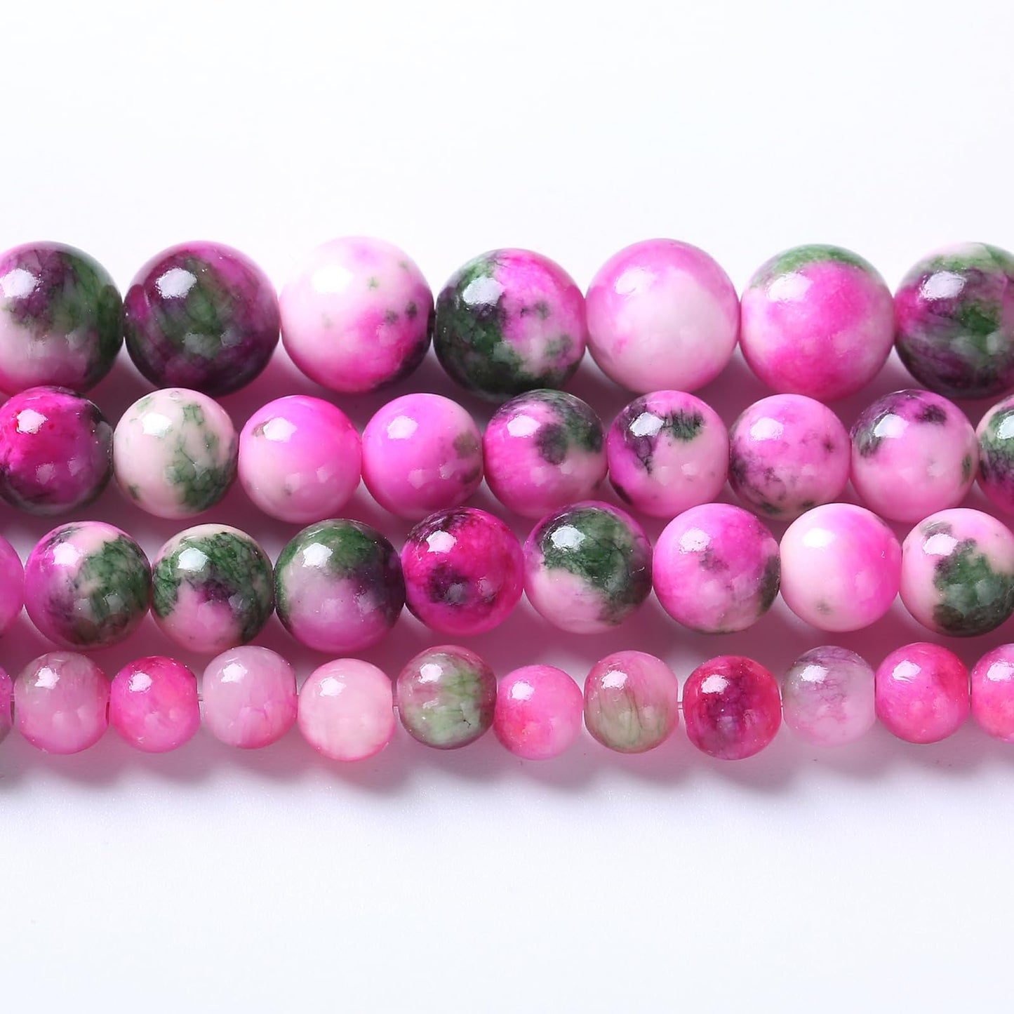 10MM 38PCS Pink Green Persian Jade Spacer Loose Beads for Jewelry Making DIY Bracelet Necklace
