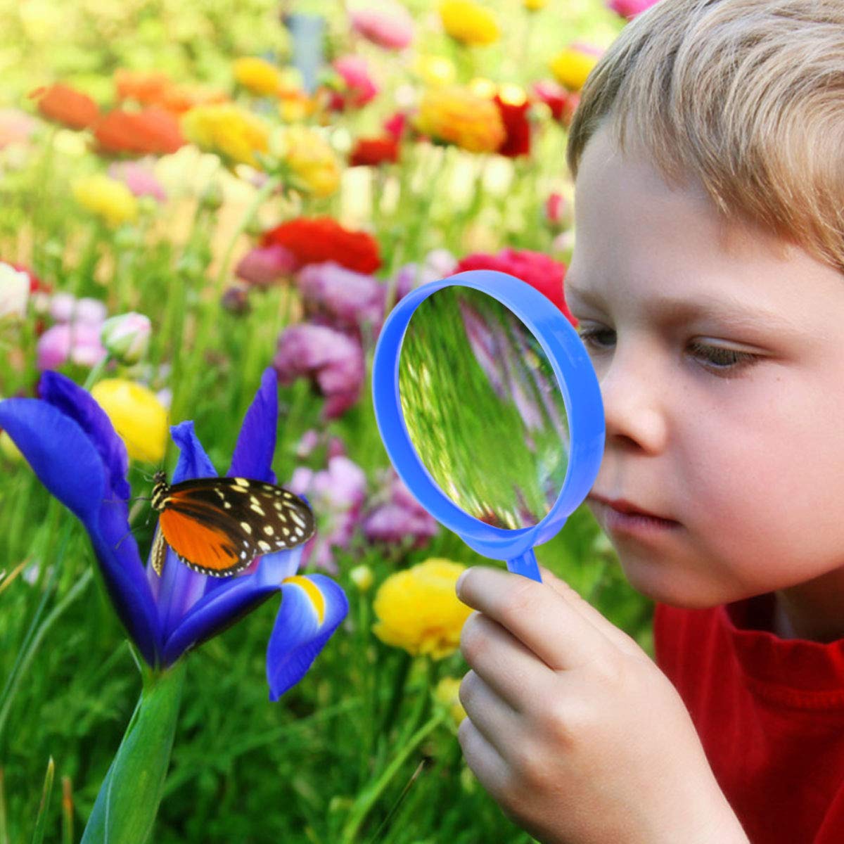 ESSENSON Outdoor Explorer Kit & Bug Catcher Kit with Binoculars, Compass, Magnifying Glass, Critter Case and Butterfly Net Great Toys Kids Gift for Boys & Girls Age 3-12 Year Old Camping Hiking