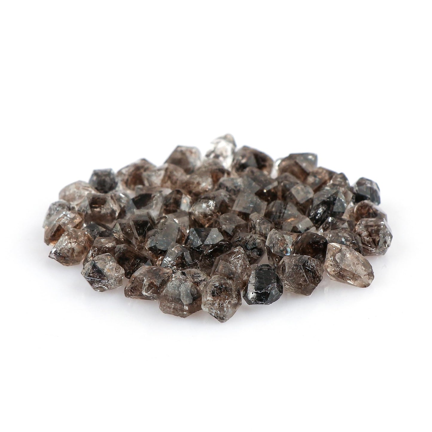 CRYSTALINES (100cts Natural Raw Black Herkimer Diamond Quartz Gemstone, Chakra & Healing Crystals, Wholesale Double Pointed Rough Stones, DIY Jewelry Making, Gem Collection (25 to 28pcs)