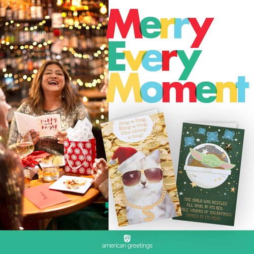 American Greetings Christmas Card - Festive Holiday Greeting for Sister & Brother-in-Law | Twice As Much