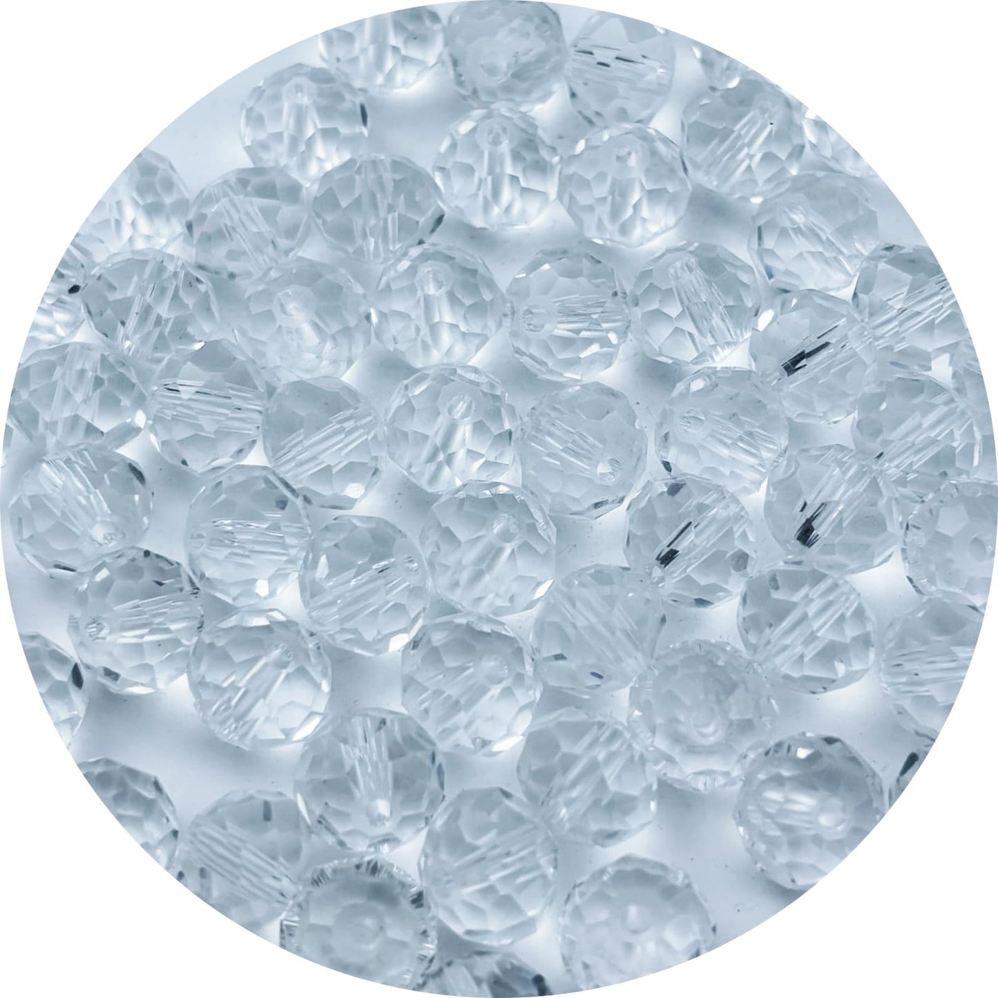 YUEXIGO 150pcs 8mm Crystal Glass Beads for Jewelry Making, Faceted Rondelle Glass Spacer Beads for Wind Chimes Bracelet Earring Necklace DIY Craft(Transparent)