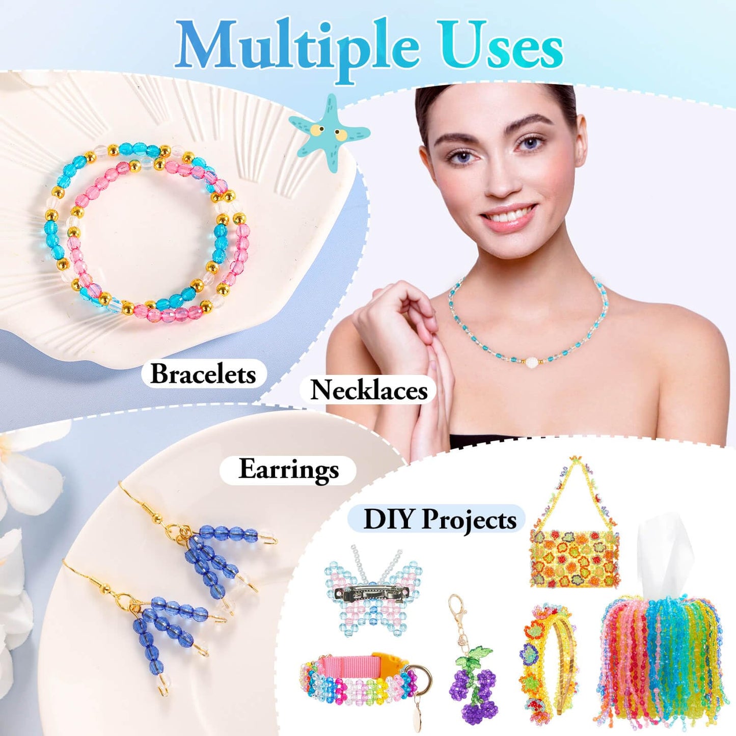 PAXCOO 5320Pcs Crystal Acrylic Beads for Jewelry Making, Round Faceted Bicone Gem Beads in 28 Colors (4 MM)