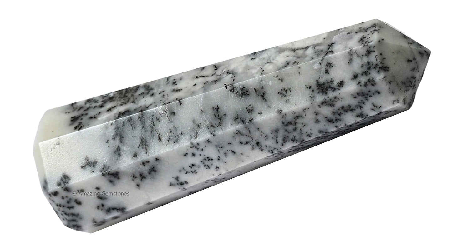 Amazing Gemstone Dendrite Opal Crystal Towers - Natural Healing Crystal Point Obelisk for Reiki Healing and Crystal Grid (3" to 4" INCH)
