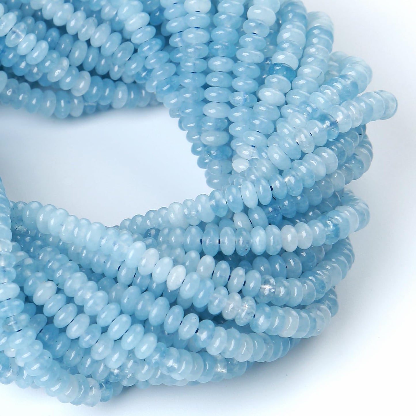 2x4MM 150PCS Aquamarine Jade Tube Rondelle Abacus Disk Spacer Loose Beads for Jewelry Making