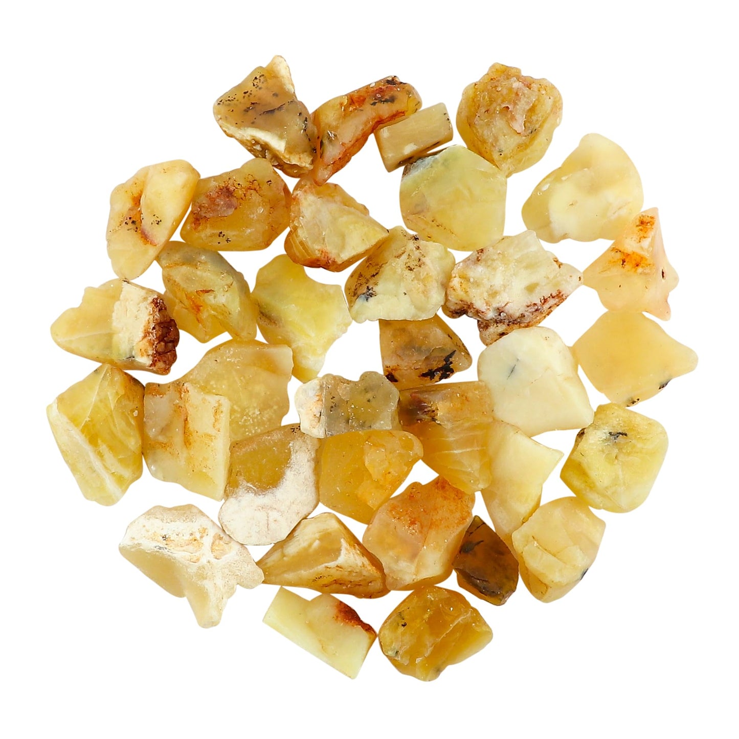 CRYSTALINES 100cts Wholesale Natural Raw Yellow Opal Gemstone, Untreated Rough Stone, Bulk Loose Supplies, Jewelry Making, Chakra Healing Crystals, Wire Wrapping, Gem Collection, 15-17pcs